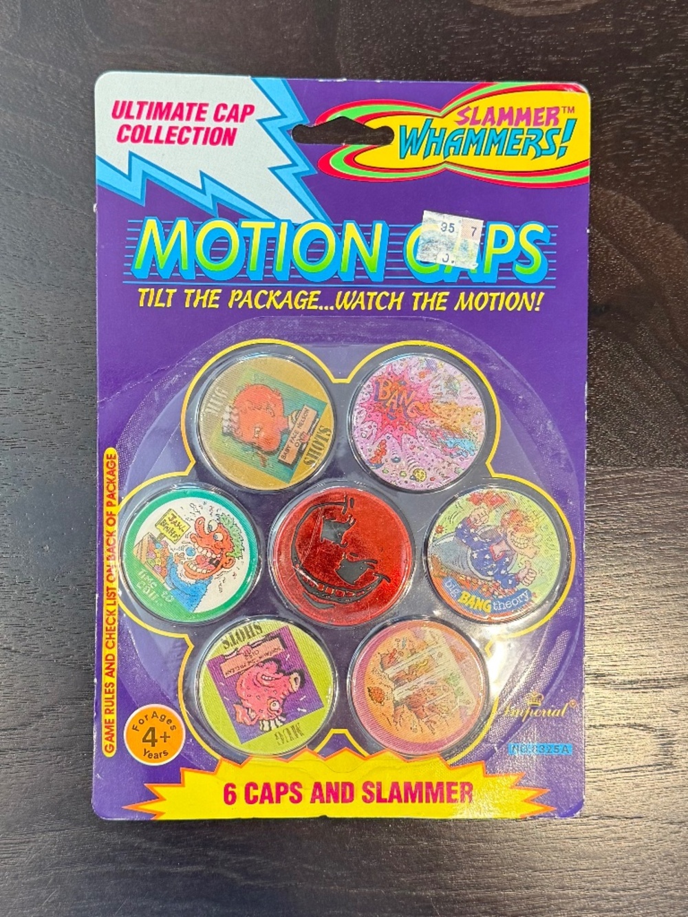Vintage 1994 Imperial Slammer Whammers Motion Caps POGs – Factory Sealed 6 Caps